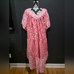 Only Necessities Women's Plus Size Tiered Print Lounge Patio Dress PJ Sz 5X